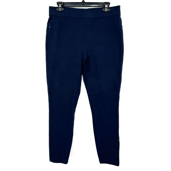 Spanx Size XL Long‎ Ankle Pants Deep Navy Blue with Pockets Rayon Casual - Picture 1 of 5